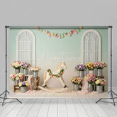 Aperturee - Aperturee Fresh Floral Trojan Windows Cake Smash Backdrop